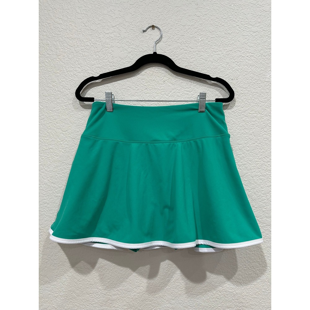 Green Athletic Skort with White Trim Built-in Shorts Tennis Golf Pickleball